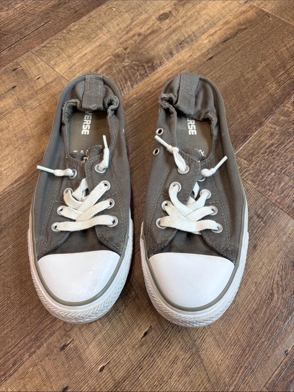 Converse Low Top Slip-On Sneakers in Olive
